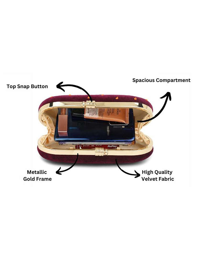 purple embellished box clutch - 18402894 -  Standard Image - 2