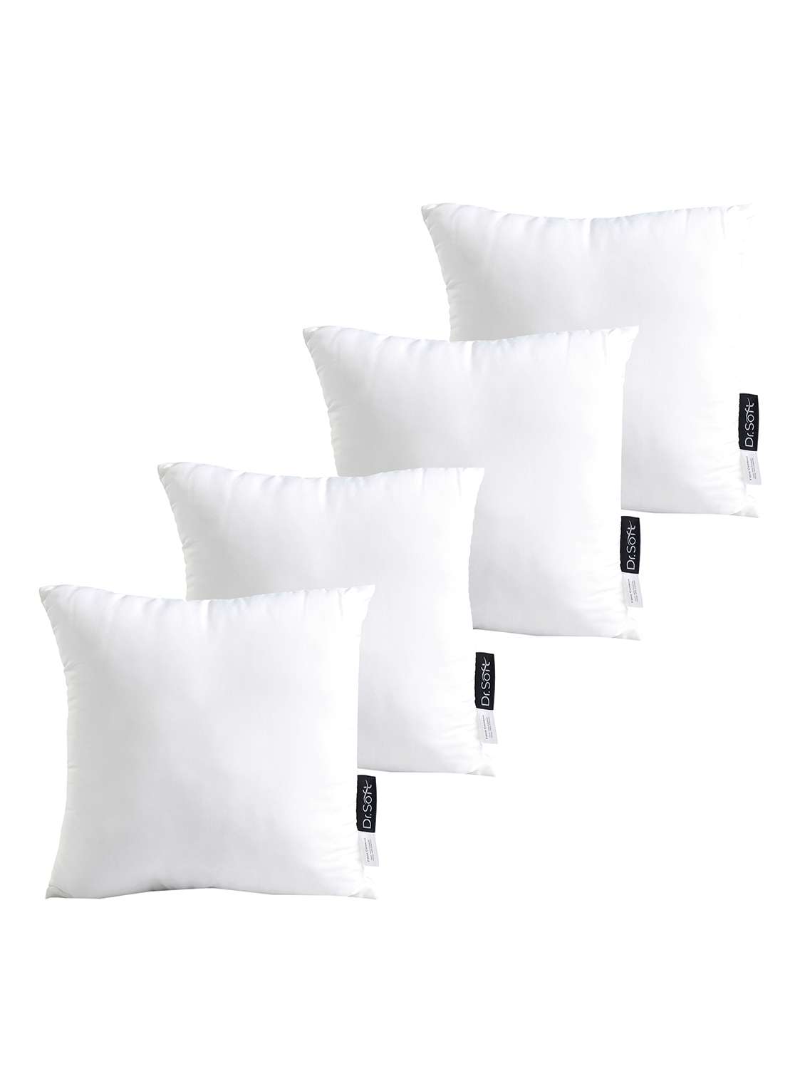 dr.soft micropolyester shell & reliance polyfiber filling softness adjustable cushion filler 50x50 cms - pack of 4