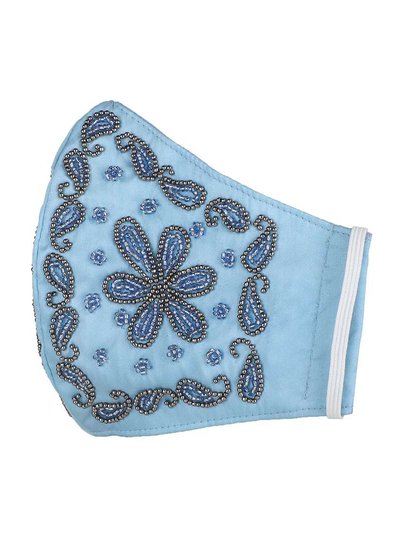 blue silk antipollution women mask - 18403022 -  Standard Image - 2