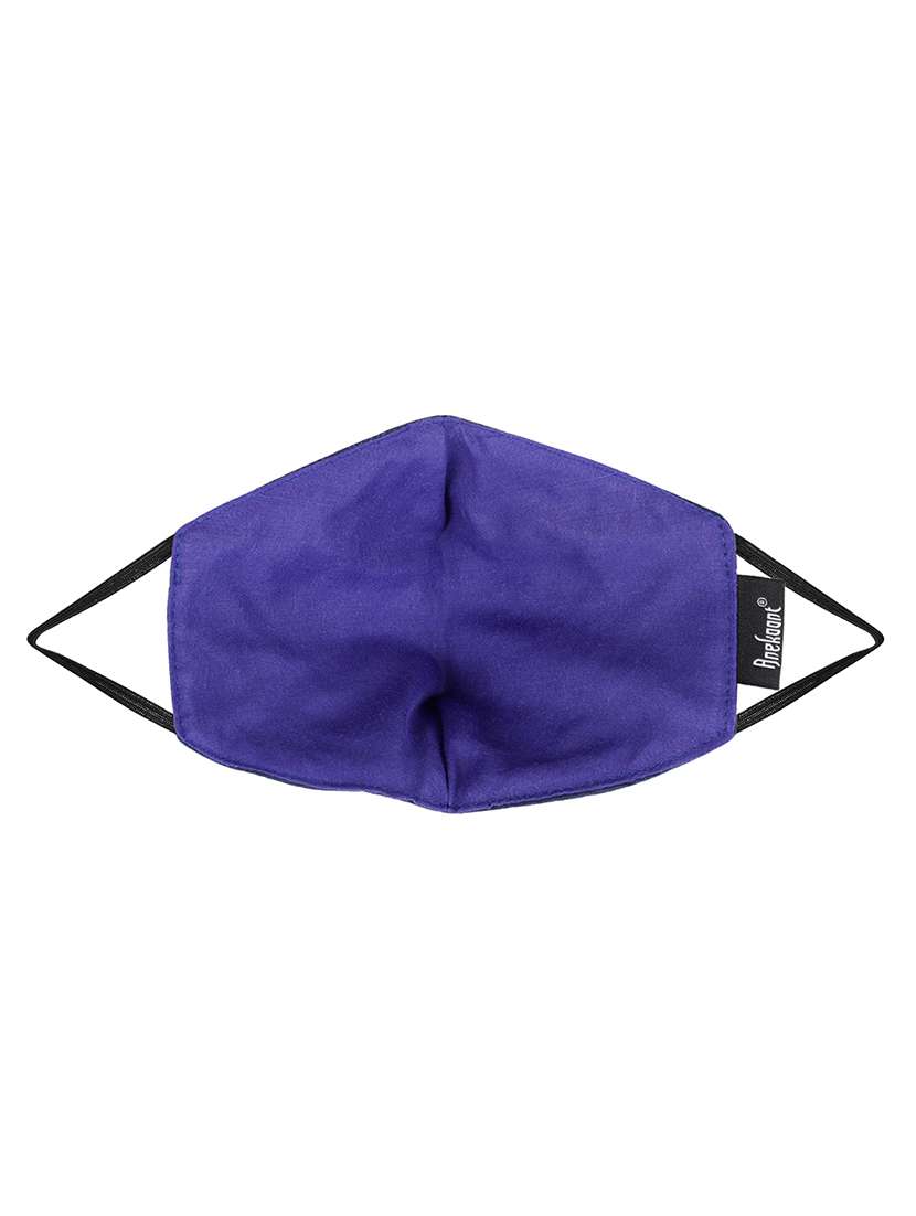  3-ply navy blue & multi art silk embellished fabric fashion mask - 18403044 -  Standard Image - 2