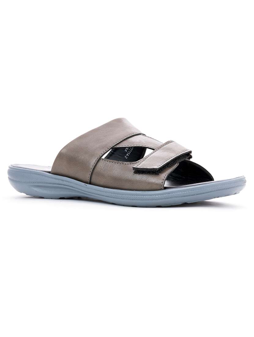 grey suede slip on sandals