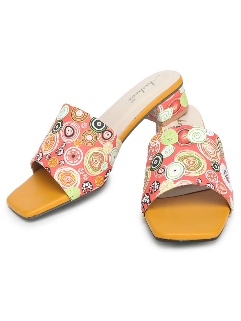 yellow synthetic slip on sandals - 18403902 - Standard Image - 2