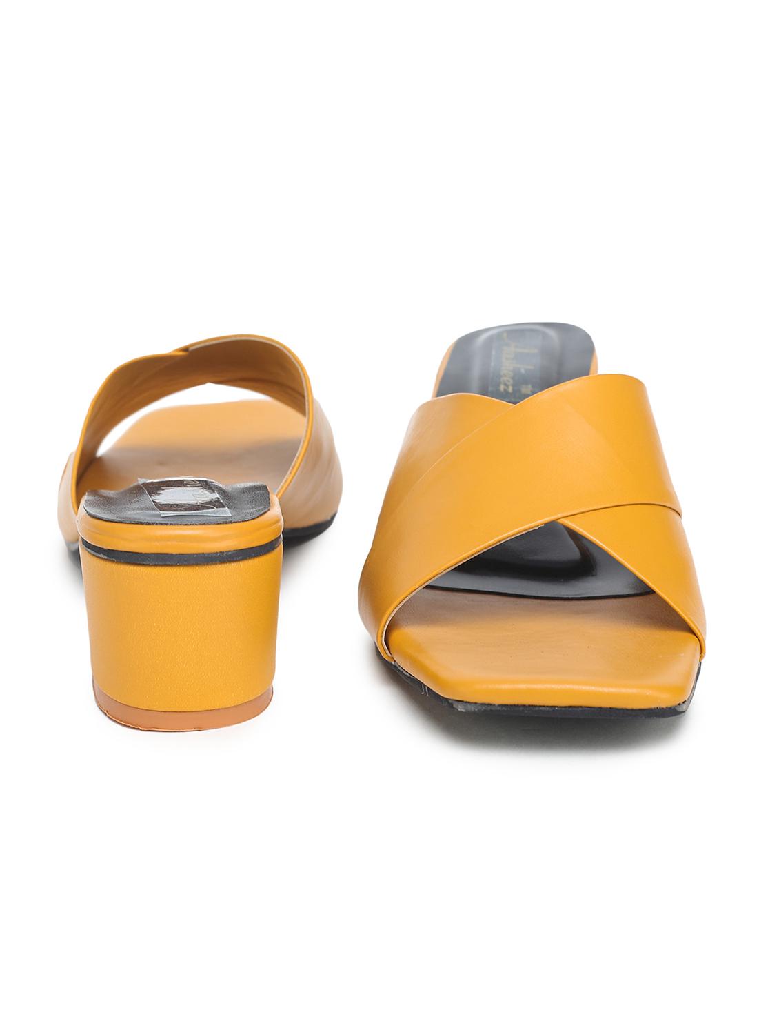 yellow synthetic slip on sandals - 18403906 - Standard Image - 2