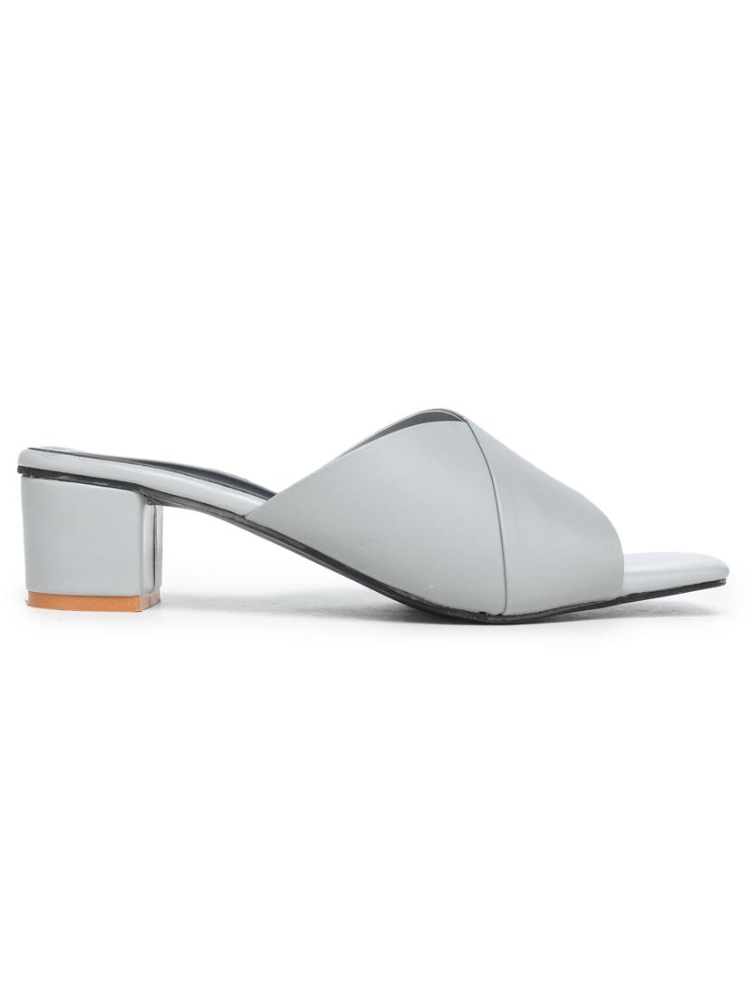 grey synthetic slip on sandals - 18403907 - Standard Image - 2