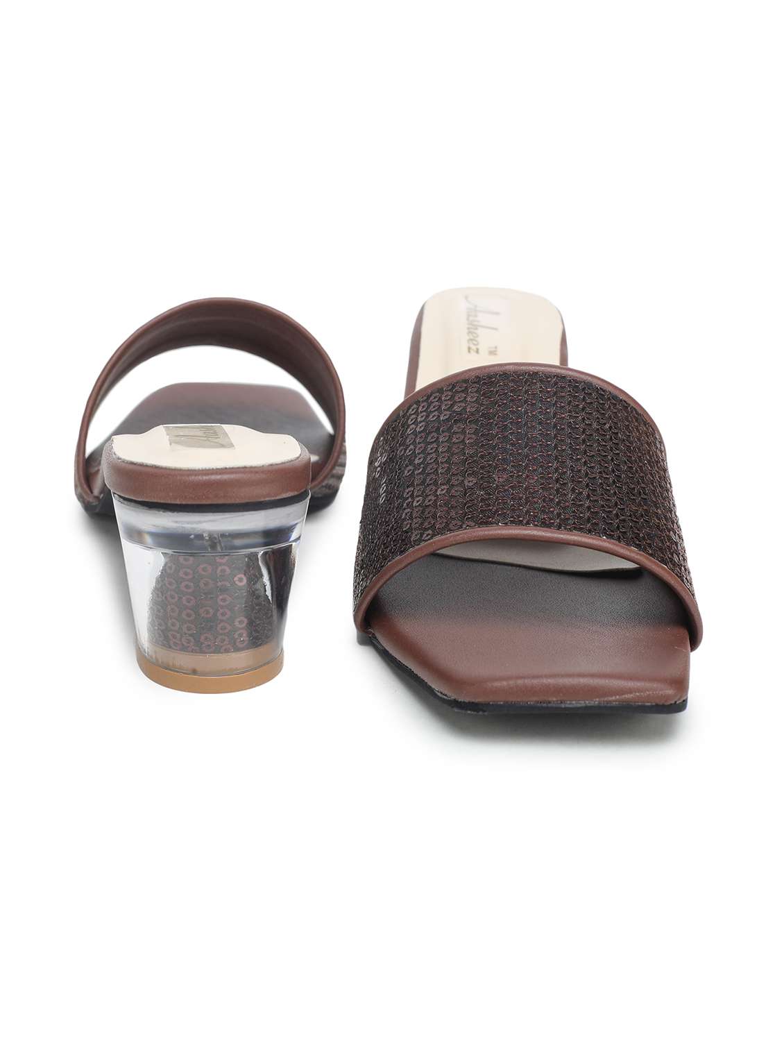 brown synthetic slip on sandals - 18403911 -  Standard Image - 2