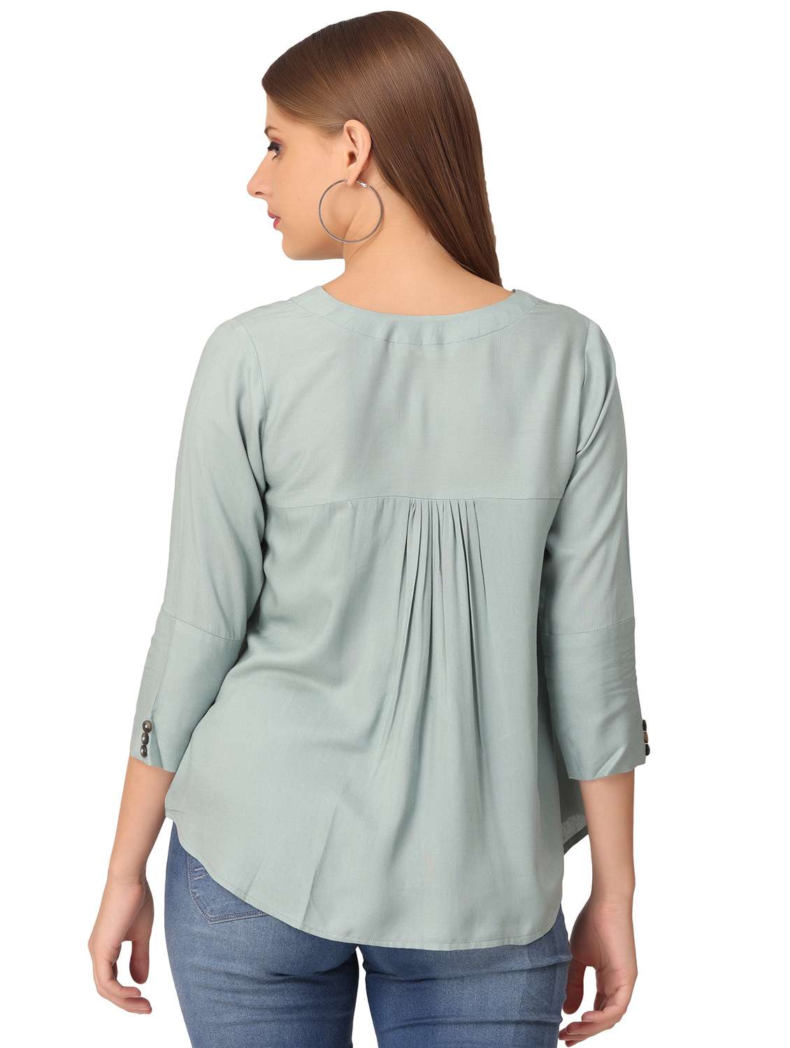 women's straight collared top - 18404005 -  Standard Image - 2