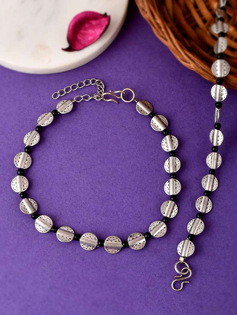 silver brass anklets and payal