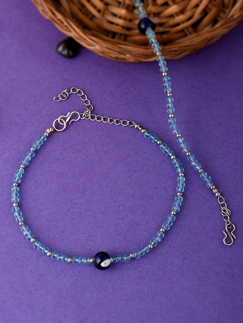 blue brass anklets and payal