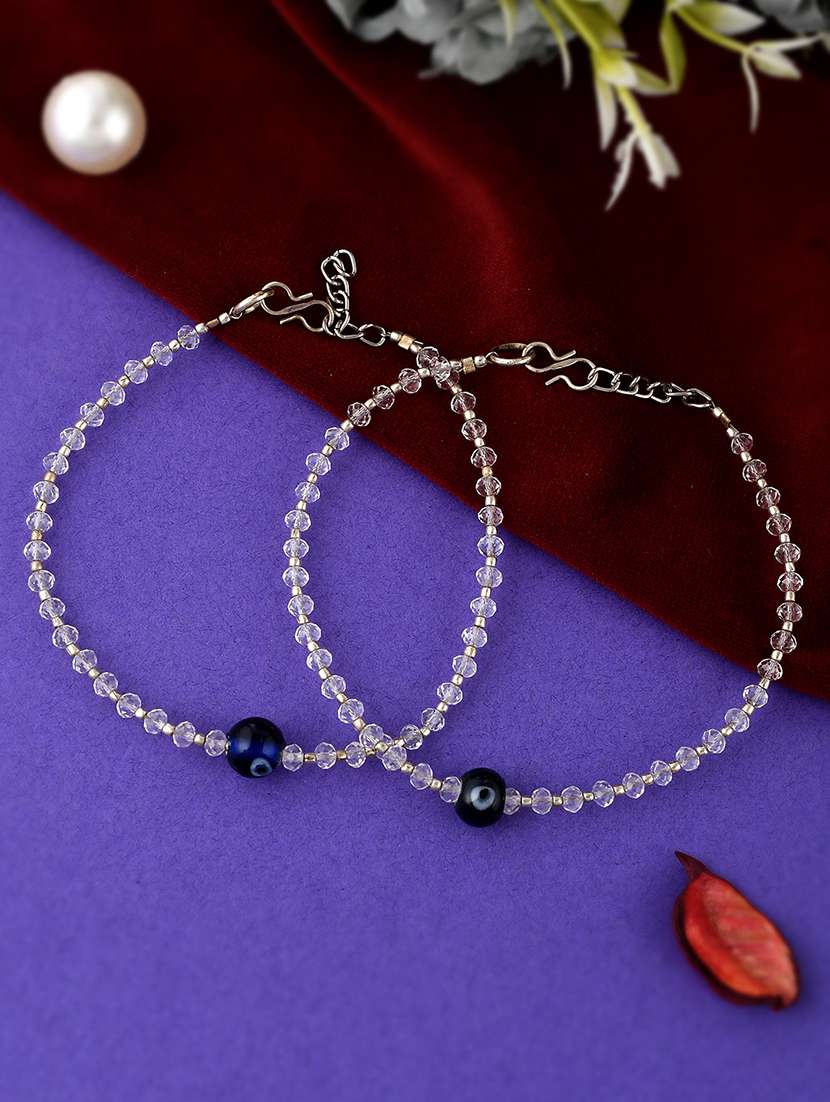 white brass anklets and payal