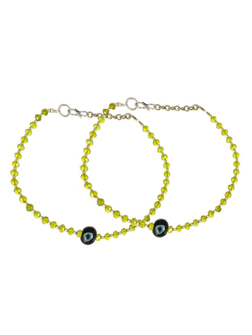 yellow brass anklets and payal