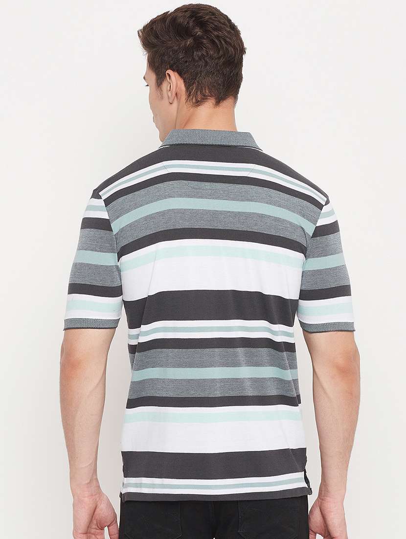 black striped polo t-shirt - 18404385 - Standard Image - 2