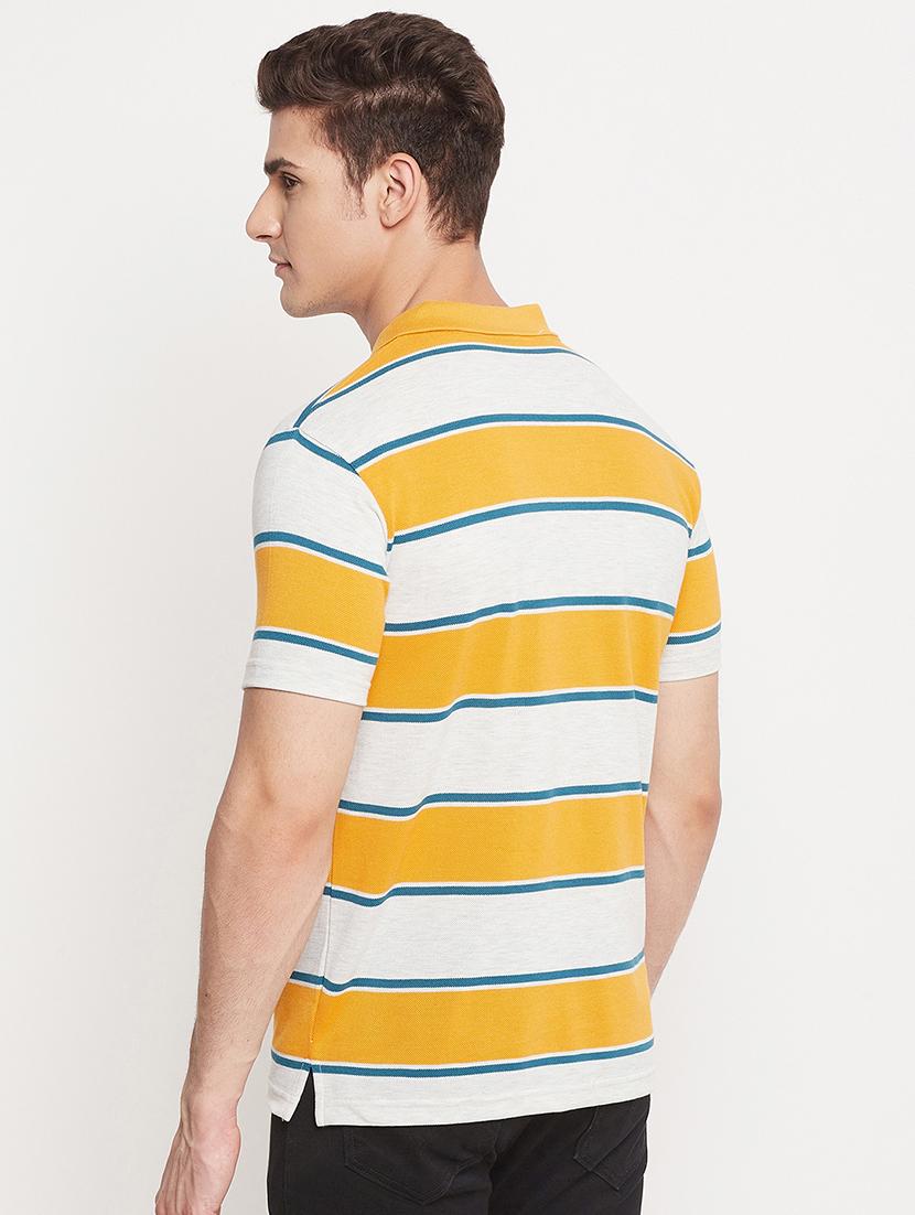 yellow striped polo t-shirt - 18404401 - Standard Image - 2