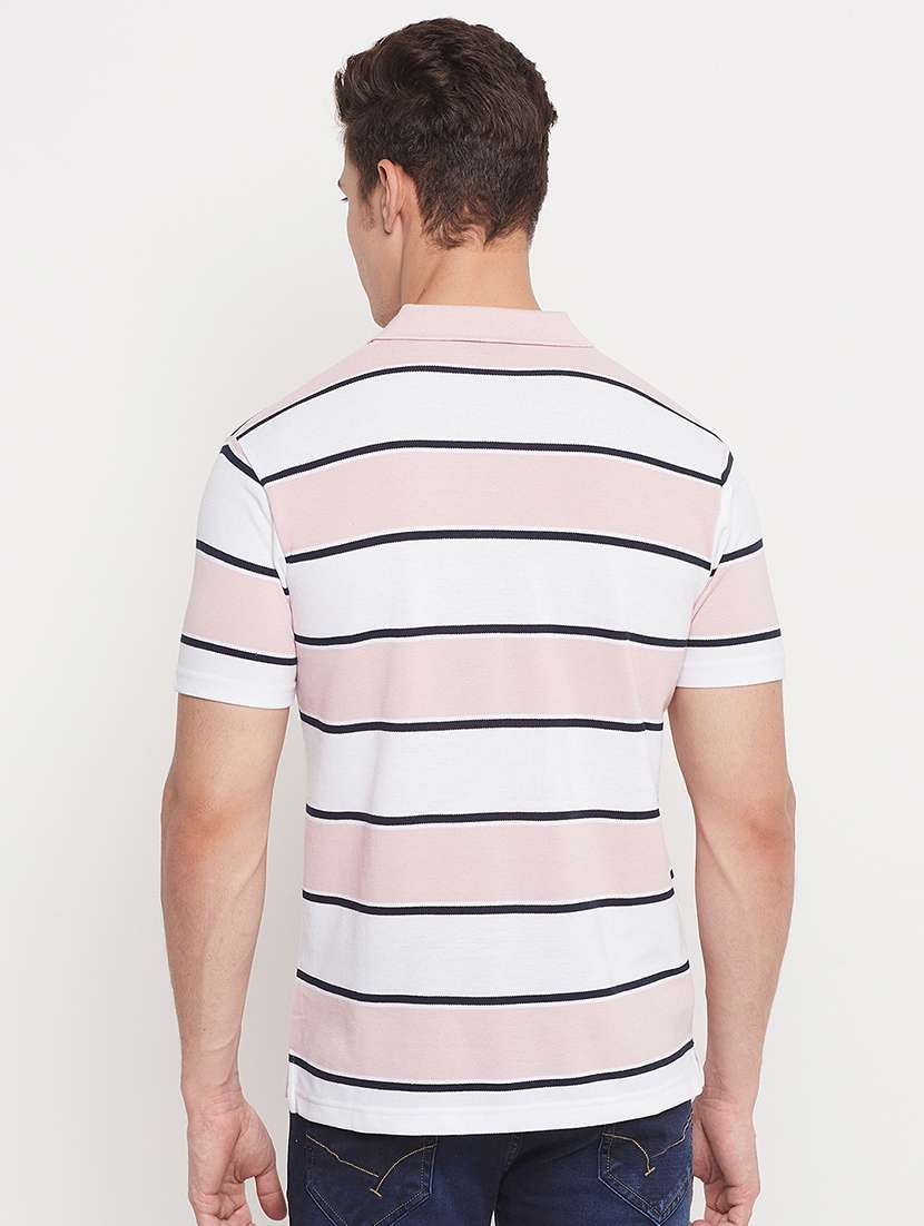 pink striped polo t-shirt - 18404402 - Standard Image - 2