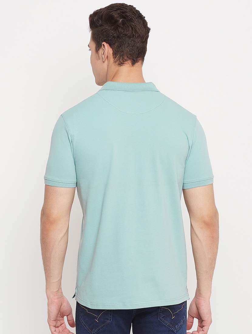 sea-green printed polo t-shirt - 18404421 - Standard Image - 2