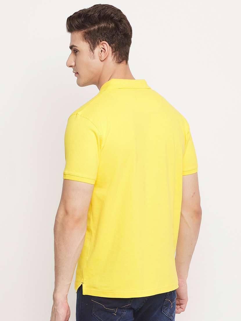 yellow printed polo t-shirt - 18404422 - Standard Image - 2