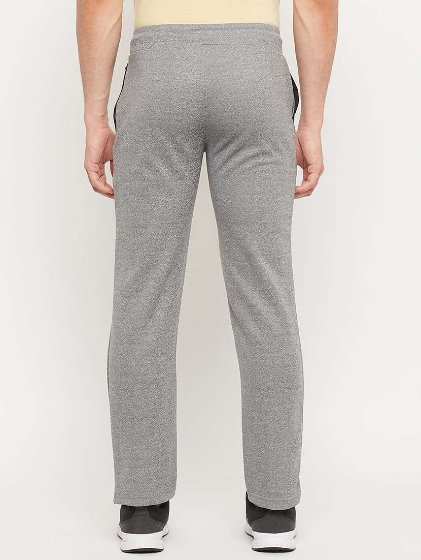 grey polyester solid full length track pant - 18404441 -  Standard Image - 2