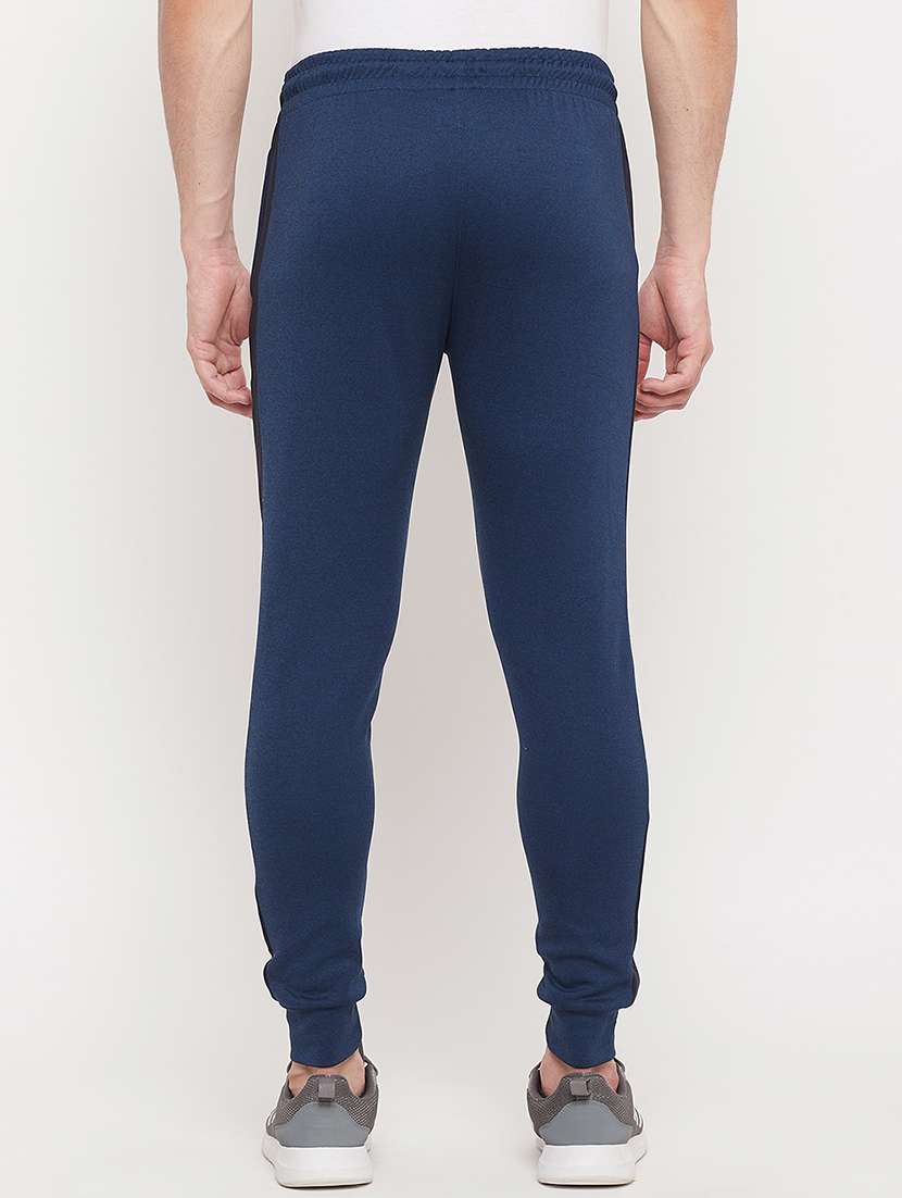blue polyester solid full length track pant - 18404443 -  Standard Image - 2
