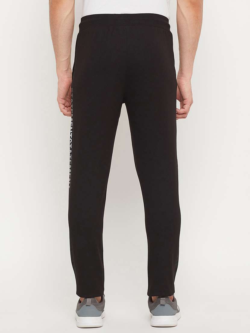 black solid full length track pant - 18404447 -  Standard Image - 2