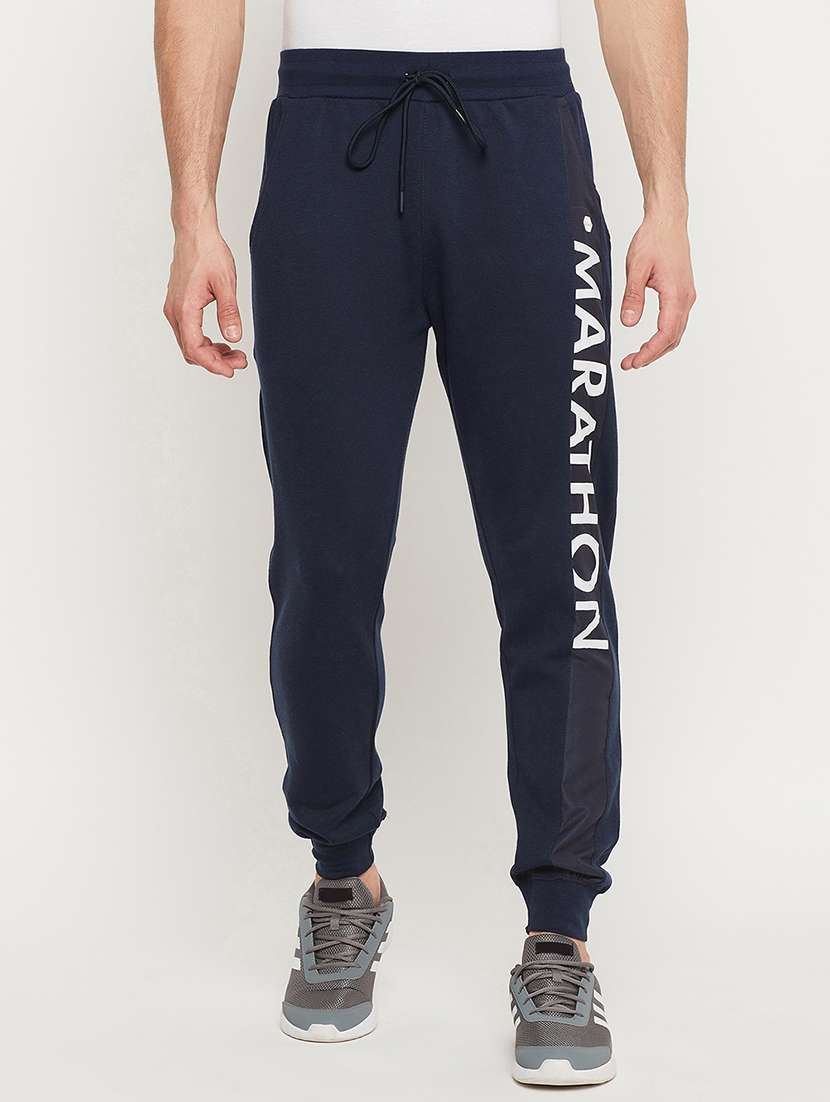 blue printed joggers track pant