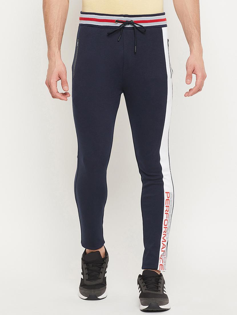navy-blue printed full length track pant - 18404454 -  Zoom Image - 0