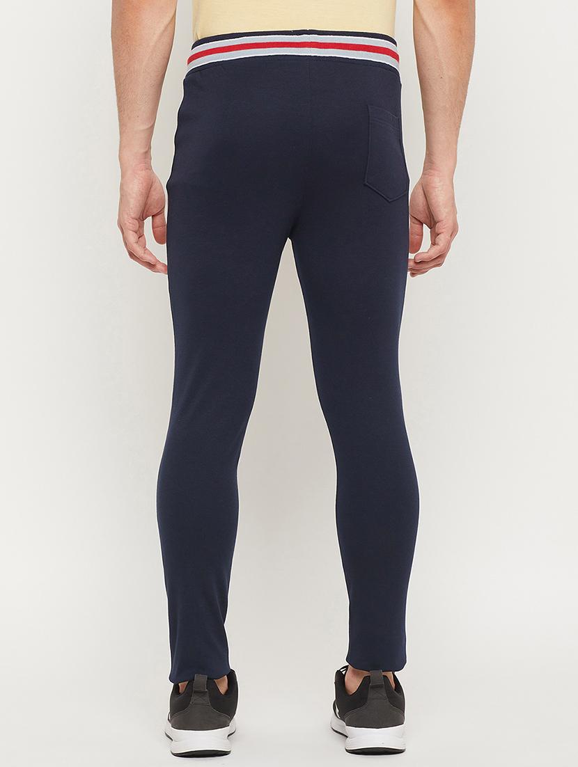 navy-blue printed full length track pant - 18404454 - Standard Image - 2