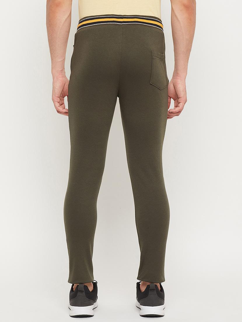 olive-green printed full length track pant - 18404455 - Standard Image - 2