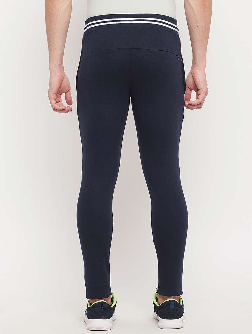 blue solid full length track pant - 18404460 -  Standard Image - 2