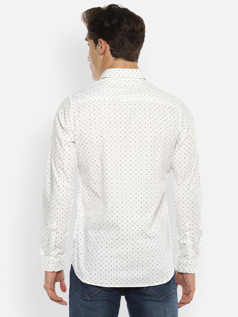 mens micro print casual shirt - 18405073 - Standard Image - 2