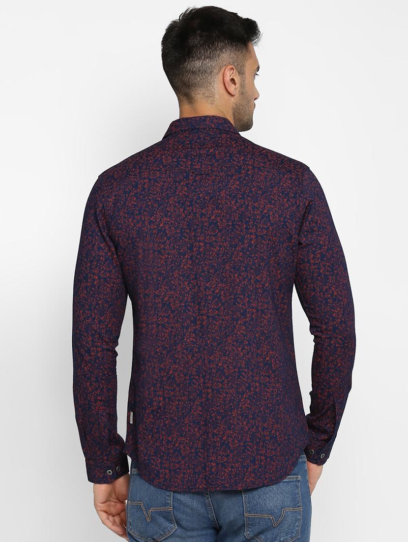 mens leaf print casual shirt - 18405075 - Standard Image - 2