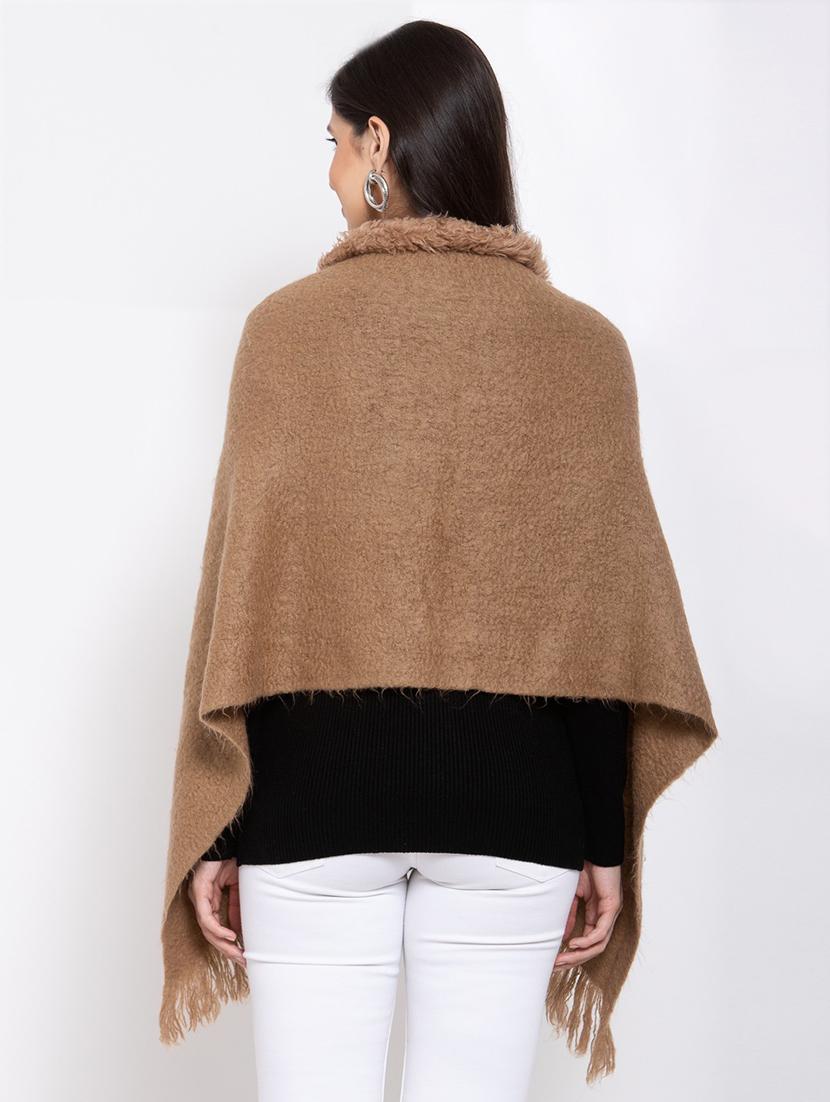 long sleeved woolen poncho - 18405112 - Standard Image - 2