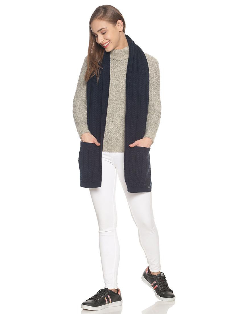 dark blue solid muffler - 18405215 - Standard Image - 2