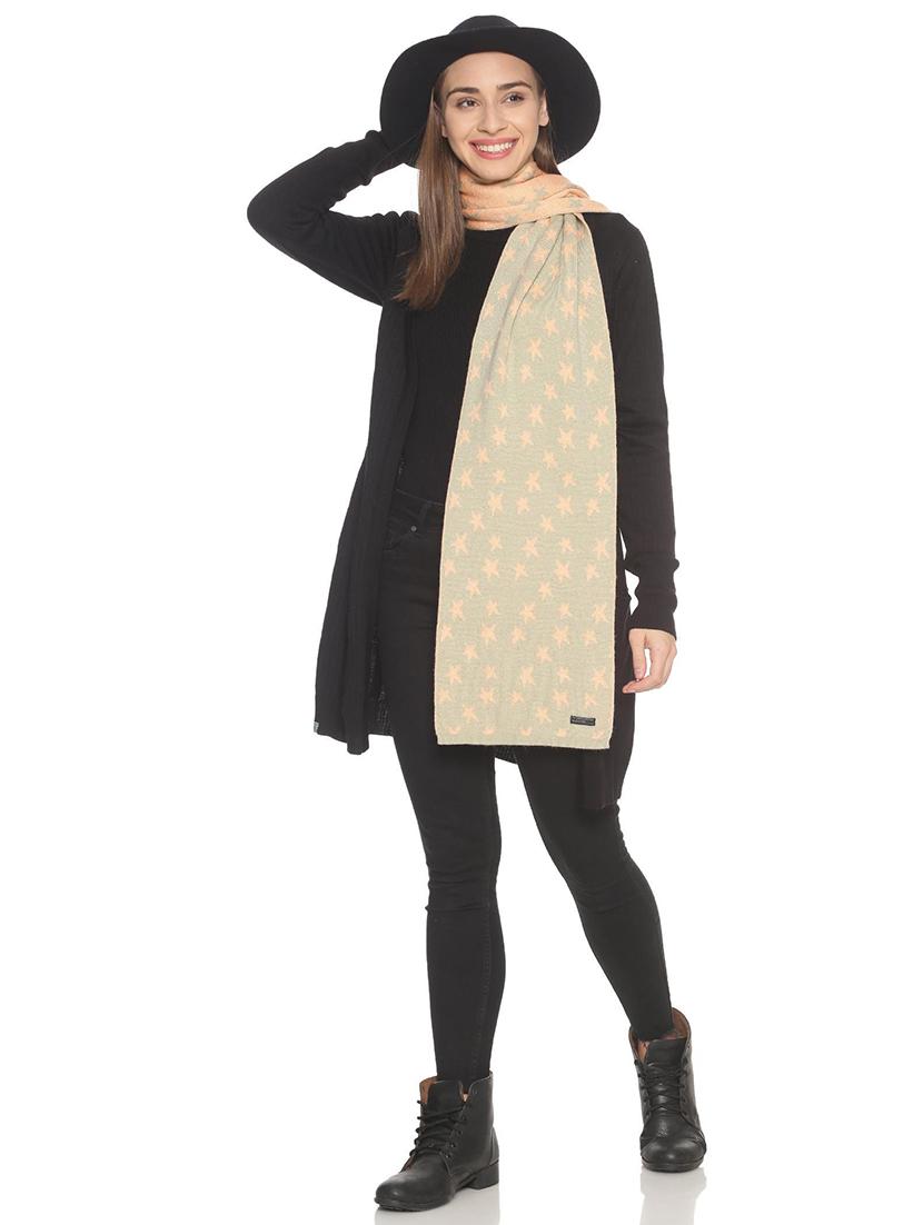 beige printed muffler - 18405236 - Standard Image - 2
