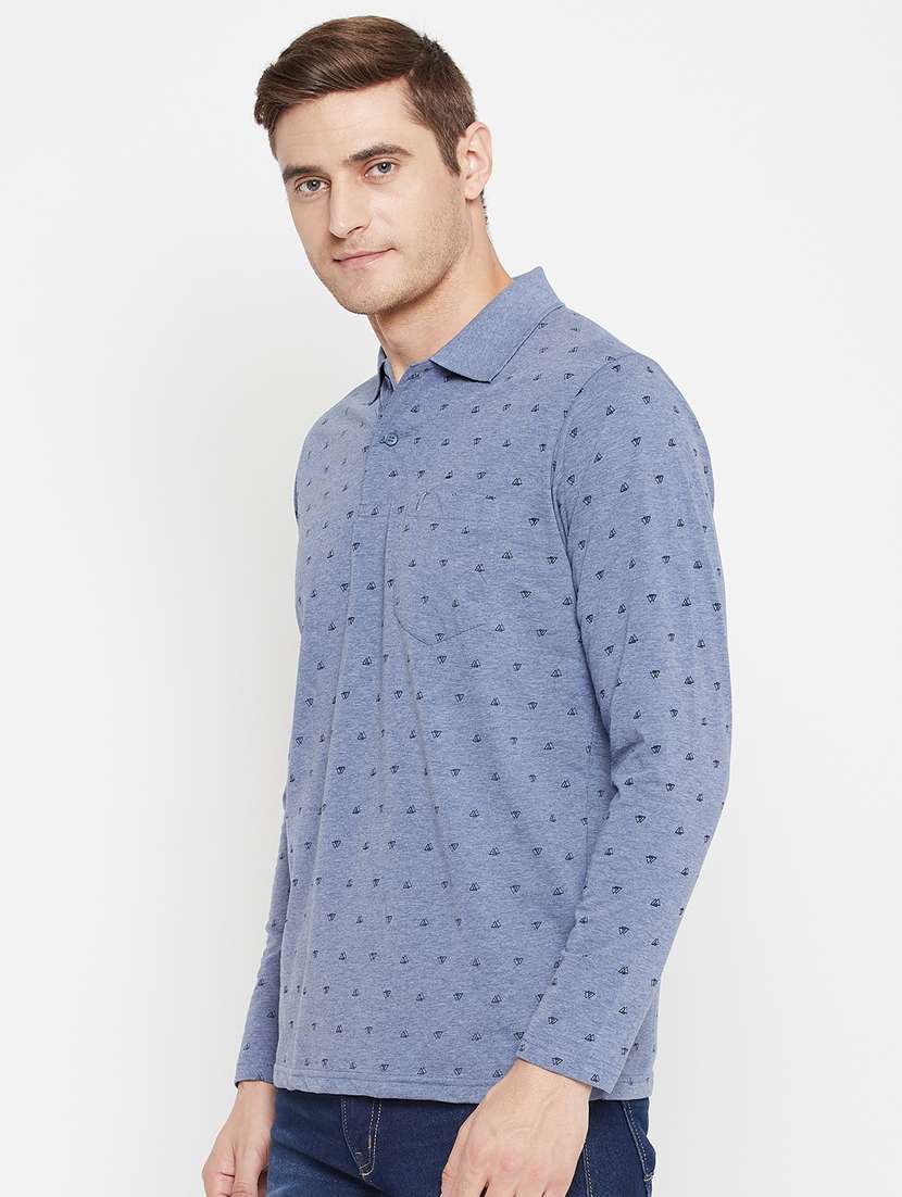 light blue printed polo t-shirt - 18405732 -  Standard Image - 2
