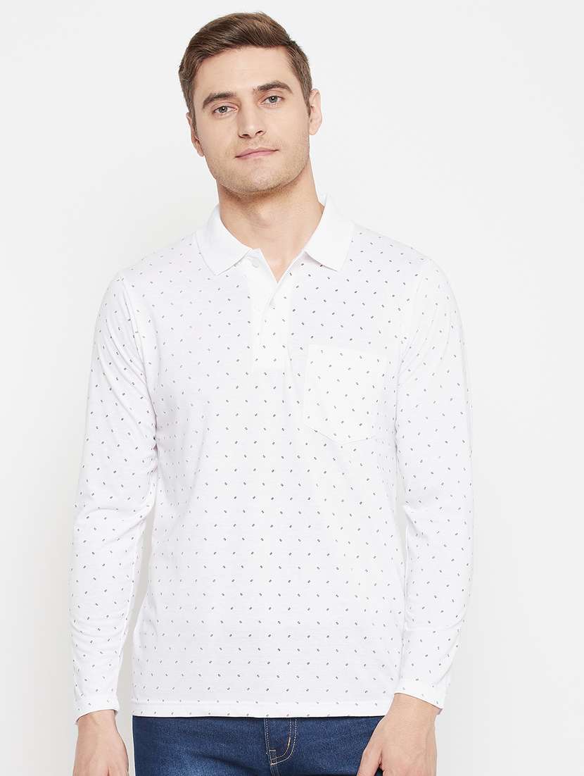 men white regular fit printed polo t-shirt