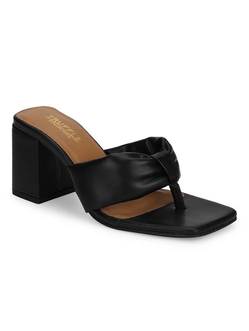 black pu mules sandals - 18405940 - Standard Image - 0