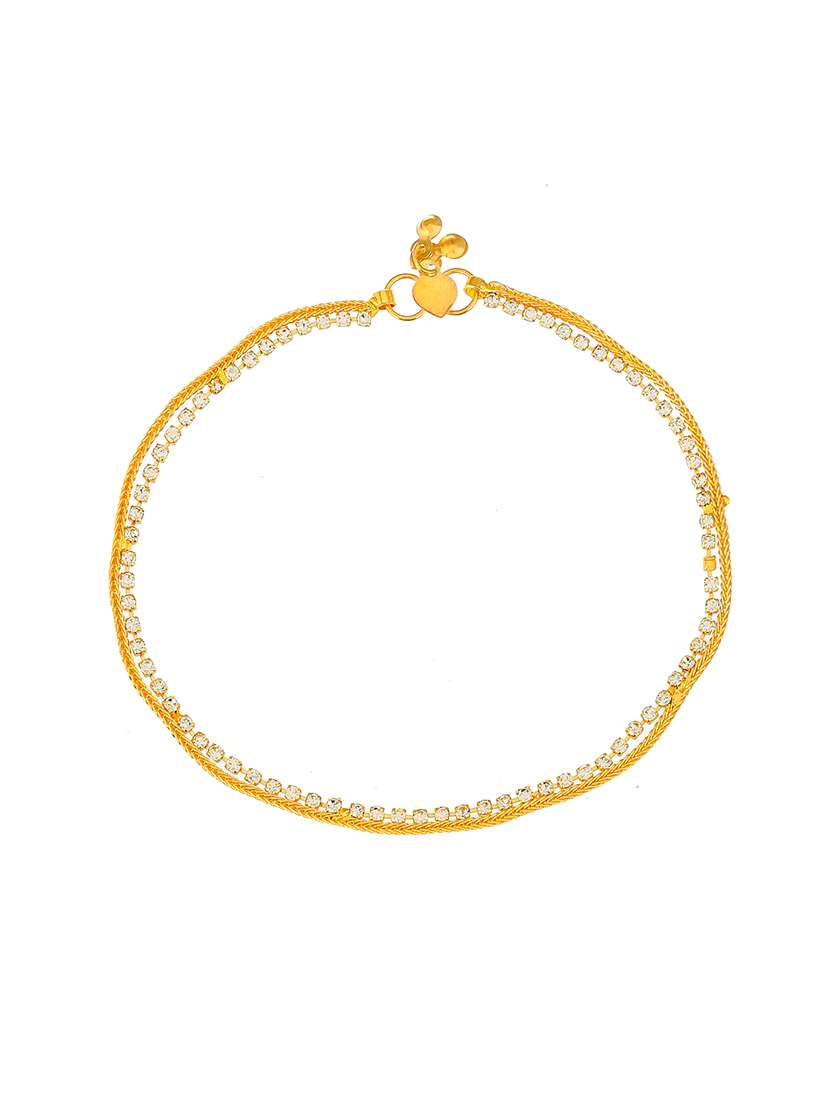 gold brass anklets and payal - 18406299 -  Standard Image - 2