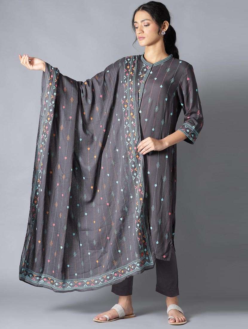 grey cotton dupatta