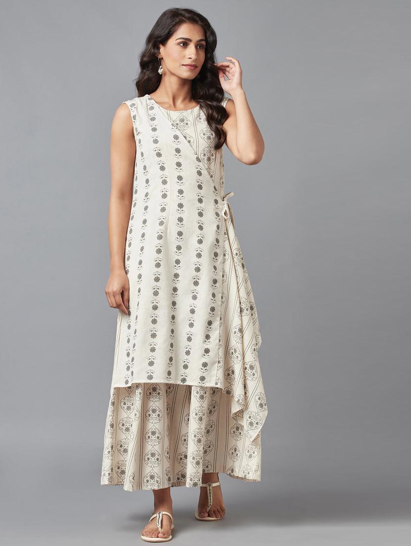 white printed fusion jumpsuit