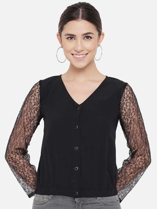 women's straight v neck top - 18407250 -  Standard Image - 0