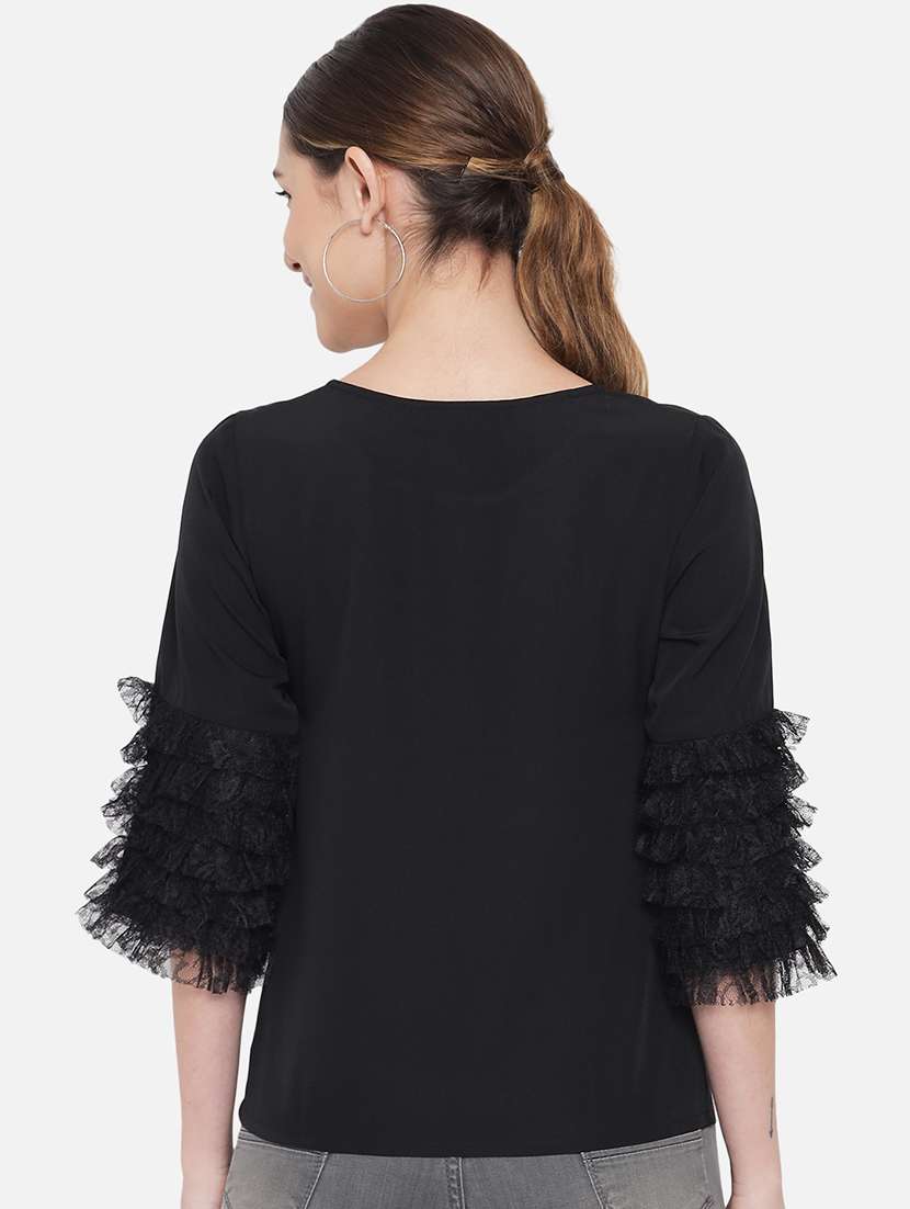 black solid regular top - 18407253 - Standard Image - 2