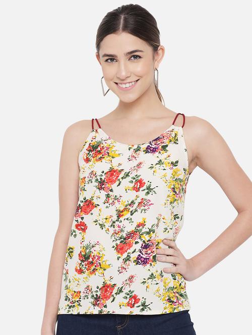 women floral print shoulder strap top - 18407284 - Standard Image - 0