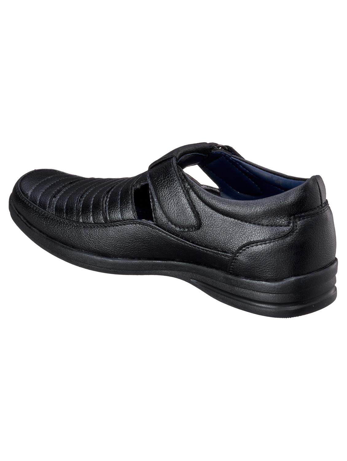 black synthetic & mesh back strap sandals - 18407569 - Standard Image - 2