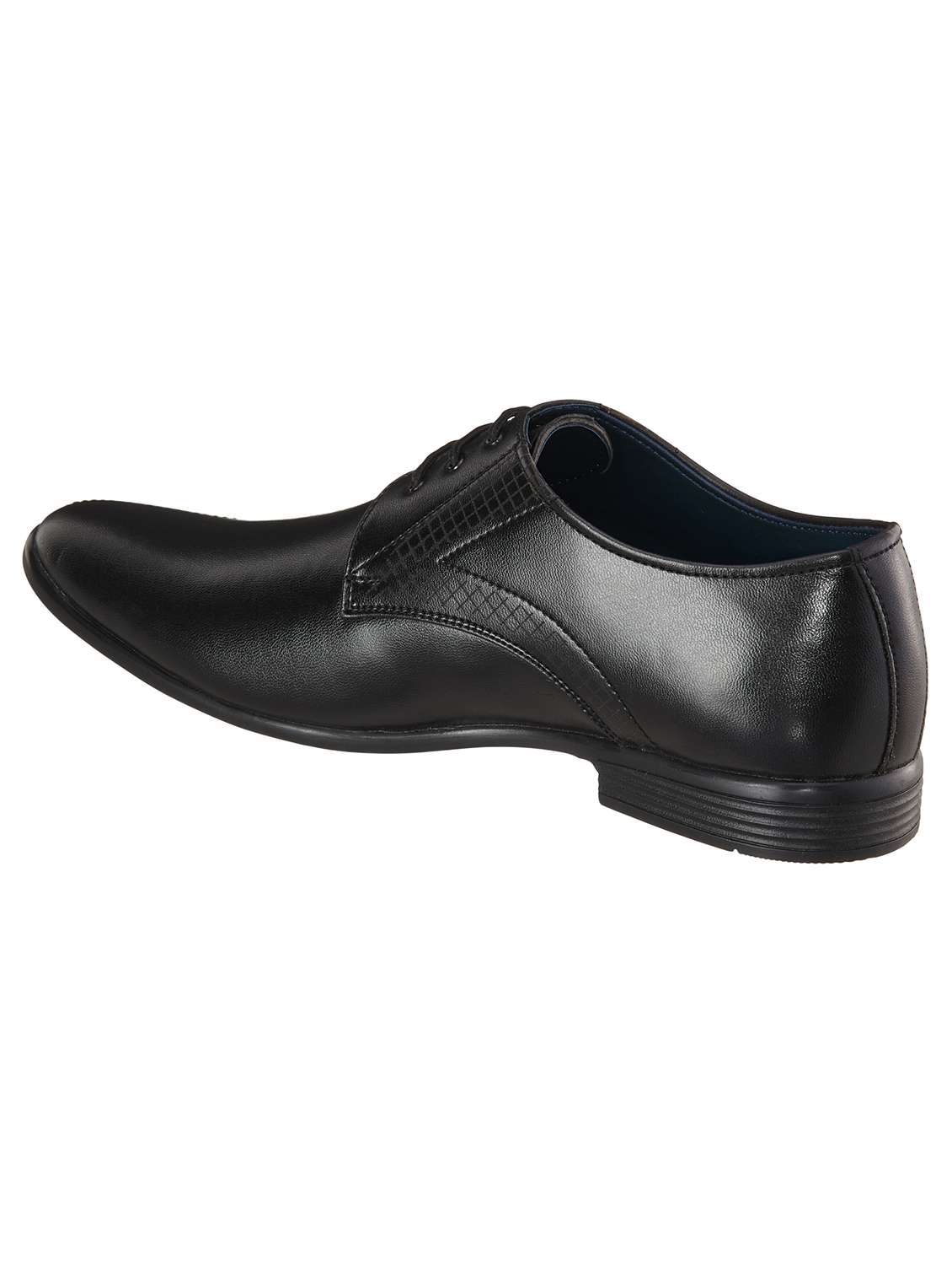 black synthetic & mesh laceup derbies - 18407575 -  Standard Image - 2