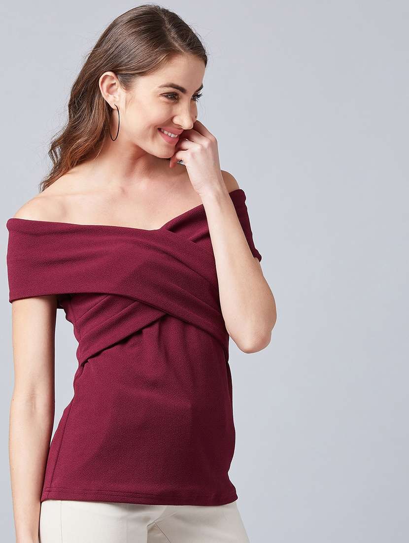 women's straight off shoulder top - 18408900 - Standard Image - 2