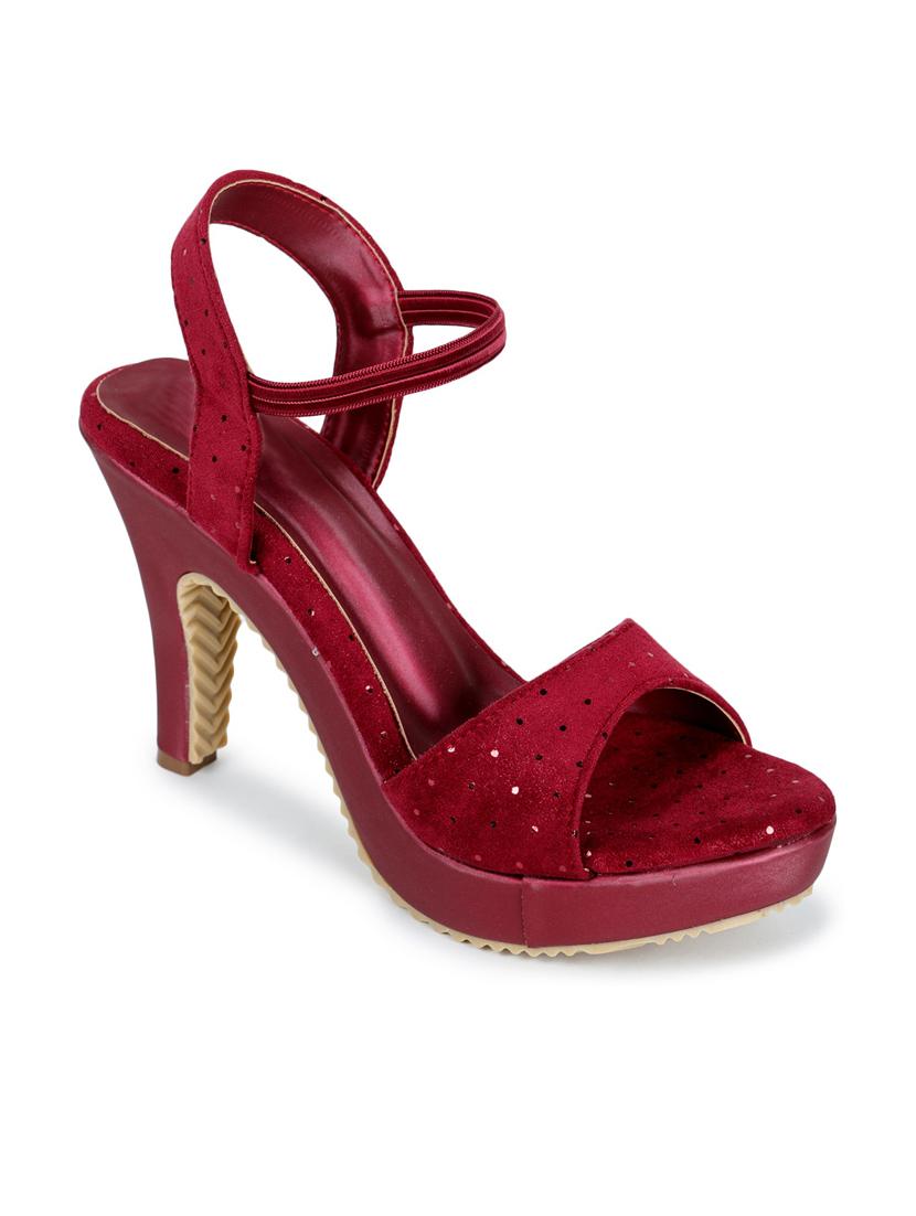 maroon synthetic back strap sandals - 18409283 - Standard Image - 2