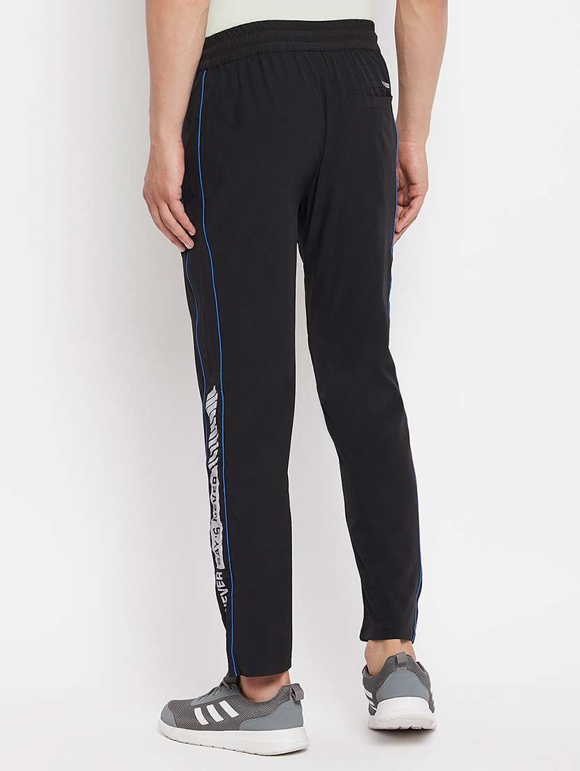 black solid full length track pant - 18409318 - Standard Image - 2
