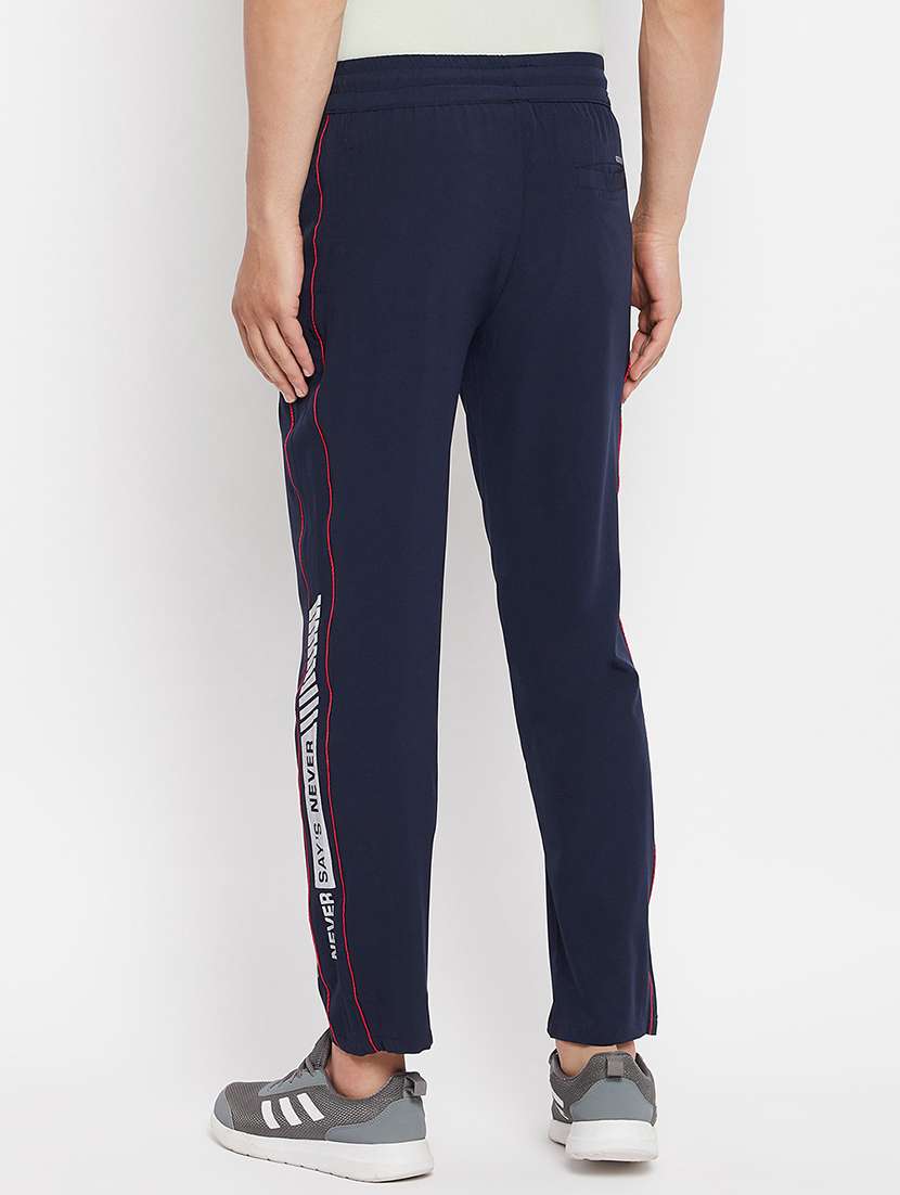 navy blue solid full length track pant - 18409319 - Standard Image - 2