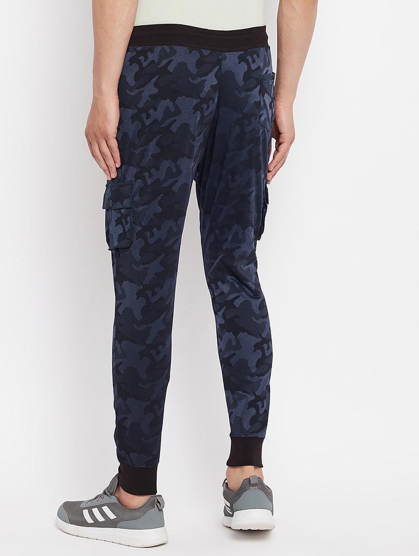 dark blue printed joggers track pant - 18409321 - Standard Image - 2