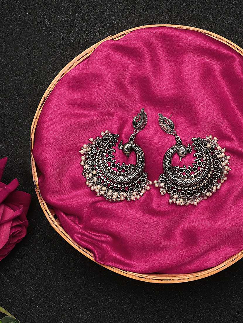 silver metal jhumka earring