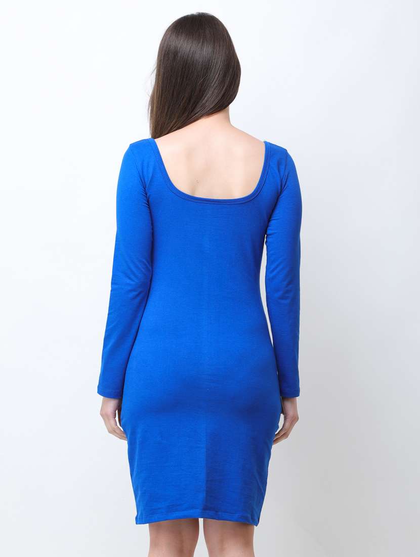 long sleeved solid straight dress - 18410101 -  Standard Image - 2